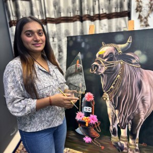 Army Bhanderi with artwork of Nandi (bull), vehicle of Hindu god Shiva