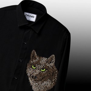 wolf embroidery shirts