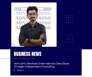 Jerin John Develops International Client Base Through Independent Consulting