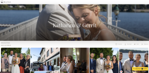 GalleryDock wedding gallery showing a cover photo and client image collection.